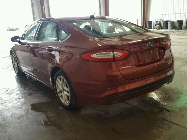 3FA6P0H78ER365742 - 2014 FORD FUSION RED photo 3