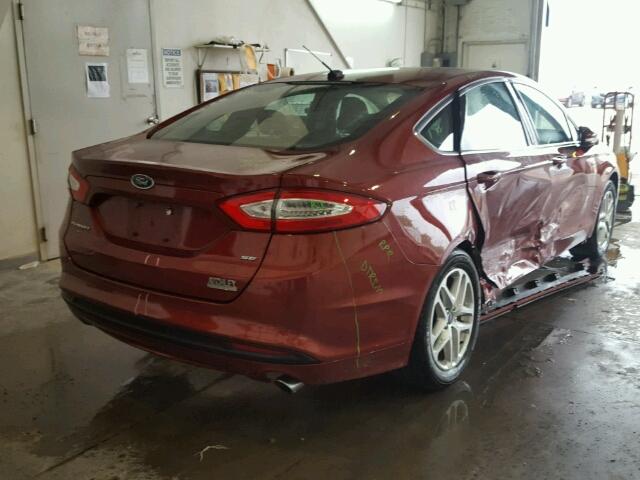 3FA6P0H78ER365742 - 2014 FORD FUSION RED photo 4