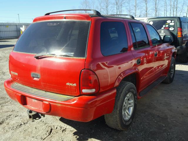 1B4HS28N01F626619 - 2001 DODGE DURANGO RED photo 4