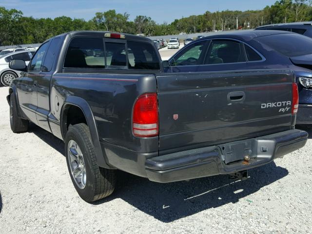 1D7GL72Z83S132013 - 2003 DODGE DAKOTA RT GRAY photo 3