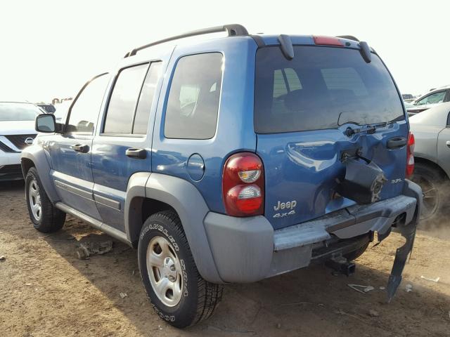 1J4GL48K65W616349 - 2005 JEEP LIBERTY SP BLUE photo 3