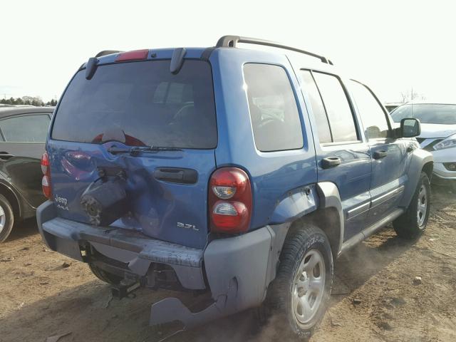 1J4GL48K65W616349 - 2005 JEEP LIBERTY SP BLUE photo 4