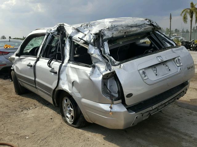 2HKYF18145H540997 - 2005 HONDA PILOT LX SILVER photo 3