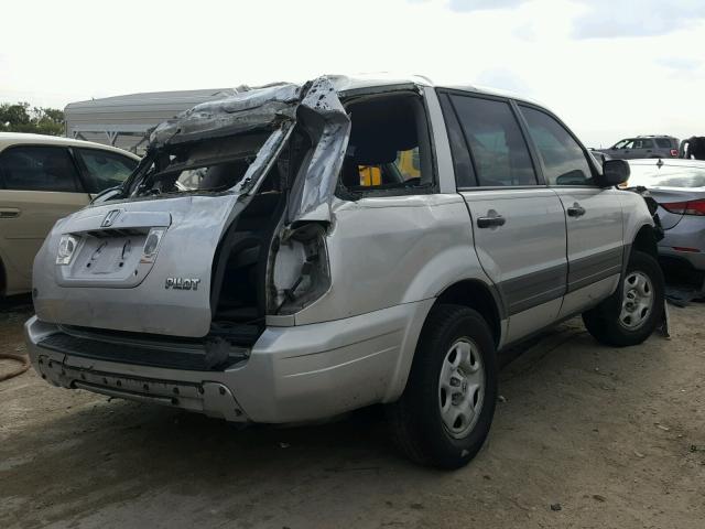 2HKYF18145H540997 - 2005 HONDA PILOT LX SILVER photo 4