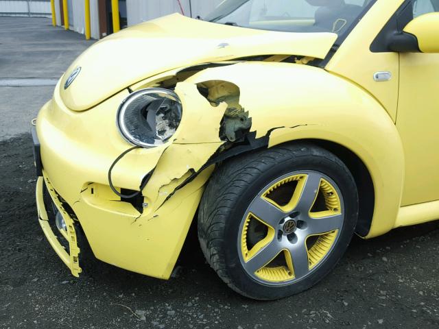 3VWED21C71M481228 - 2001 VOLKSWAGEN NEW BEETLE YELLOW photo 9