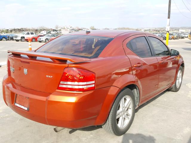 1B3LC56K58N108348 - 2008 DODGE AVENGER SX ORANGE photo 4