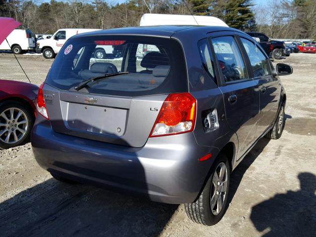 KL1TD66678B158407 - 2008 CHEVROLET AVEO BASE GRAY photo 4