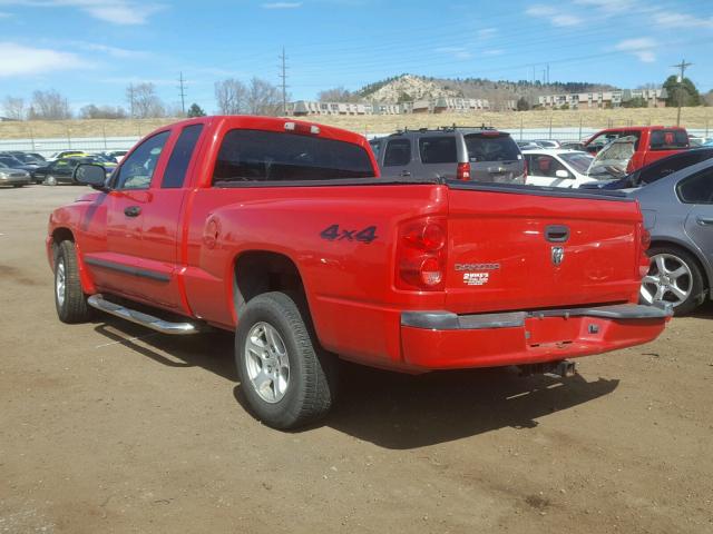 1D7HW42N47S128215 - 2007 DODGE DAKOTA SLT RED photo 3