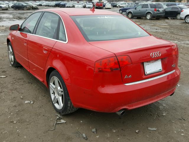 WAUDF78E18A046061 - 2008 AUDI A4 2.0T QU RED photo 3