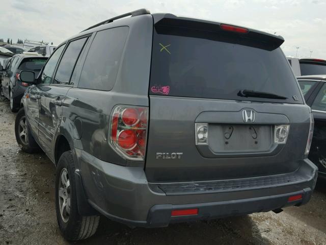 5FNYF28507B022847 - 2007 HONDA PILOT EXL CHARCOAL photo 3