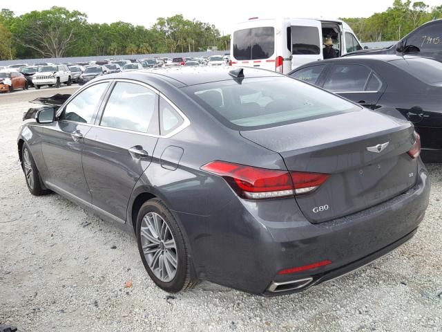 KMHGN4JE2JU225060 - 2018 HYUNDAI G80 GRAY photo 3