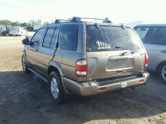 JN8DR09Y11W605261 - 2001 NISSAN PATHFINDER GOLD photo 3