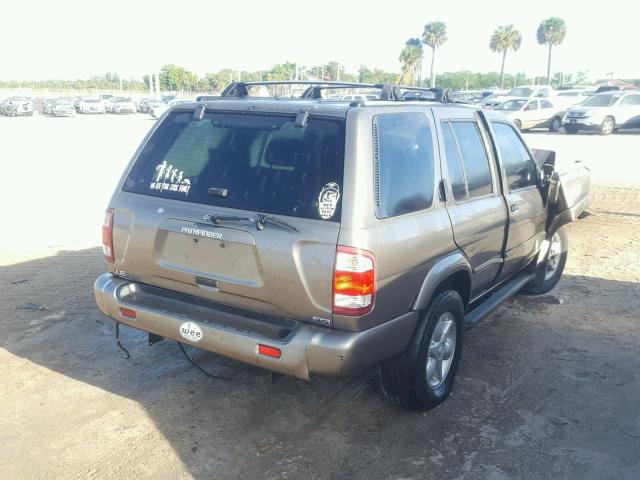 JN8DR09Y11W605261 - 2001 NISSAN PATHFINDER GOLD photo 4