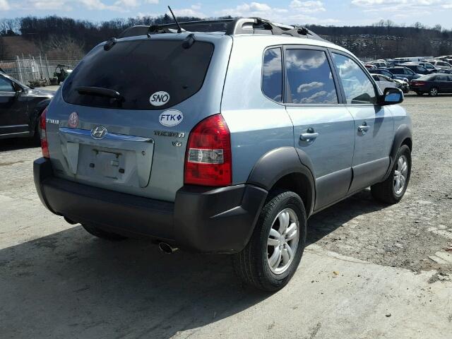 KM8JN12D36U442344 - 2006 HYUNDAI TUCSON GLS BLUE photo 4