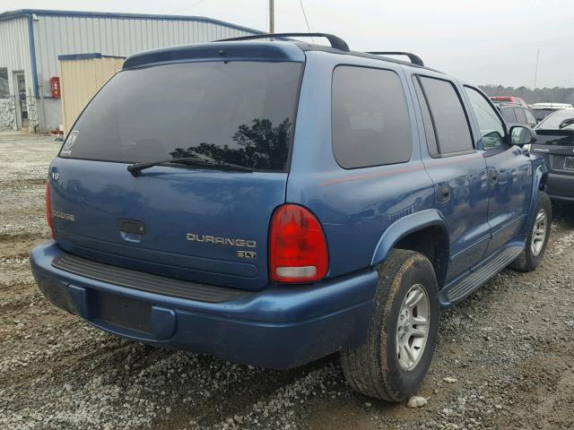 1D4HS48N23F549904 - 2003 DODGE DURANGO SL BLUE photo 4