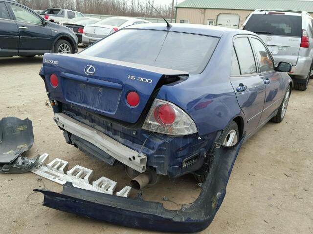 JTHBD182110001800 - 2001 LEXUS IS 300 BLUE photo 4