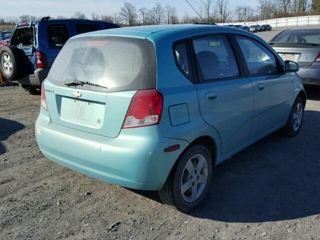 KL1TD62625B315553 - 2005 CHEVROLET AVEO BASE TEAL photo 4