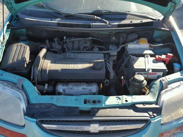 KL1TD62625B315553 - 2005 CHEVROLET AVEO BASE TEAL photo 7