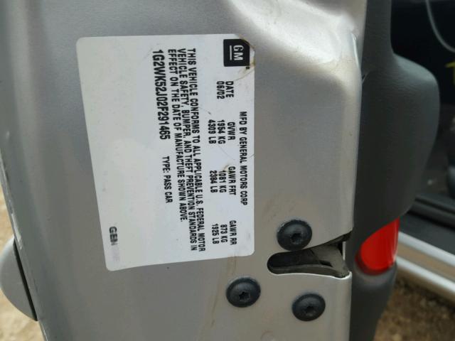 1G2WK52J02F291465 - 2002 PONTIAC GRAND PRIX Gümüş foto 10