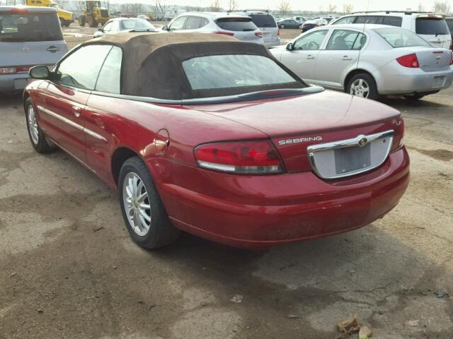 1C3EL55R12N312307 - 2002 CHRYSLER SEBRING LX RED photo 3