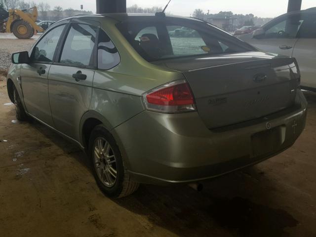 1FAHP35N88W148674 - 2008 FORD FOCUS SE GREEN photo 3