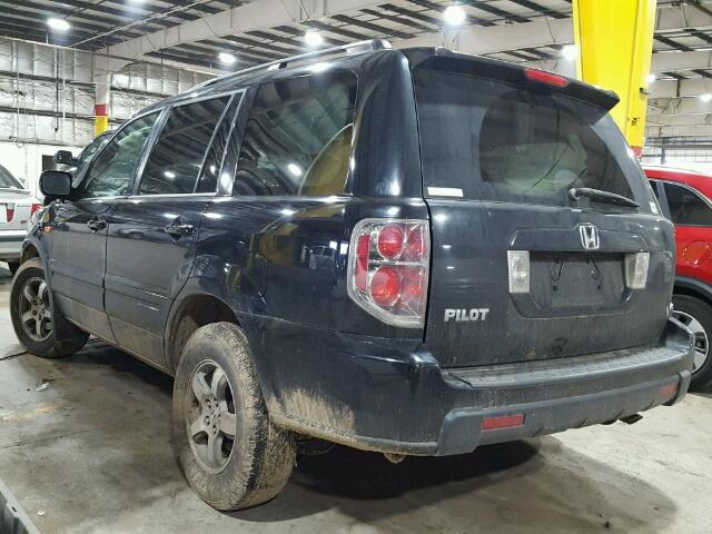 5FNYF28577B005866 - 2007 HONDA PILOT EXL BLACK photo 3