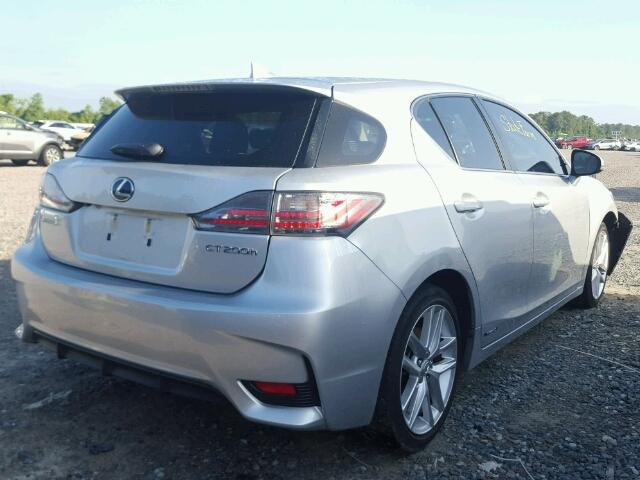 JTHKD5BH1E2175493 - 2014 LEXUS CT200H SILVER photo 4