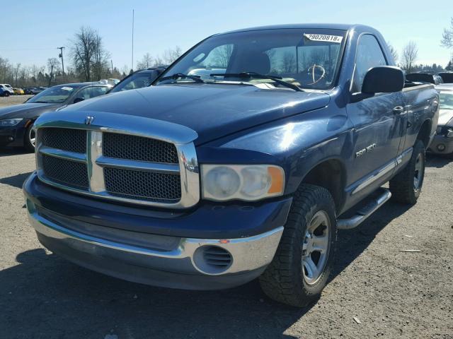 1D7HU16N12J259387 - 2002 DODGE RAM 1500 BLUE photo 2