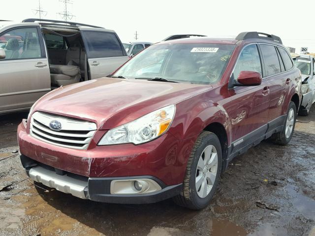 4S4BRCKC3B3388197 - 2011 SUBARU OUTBACK 2. RED photo 2