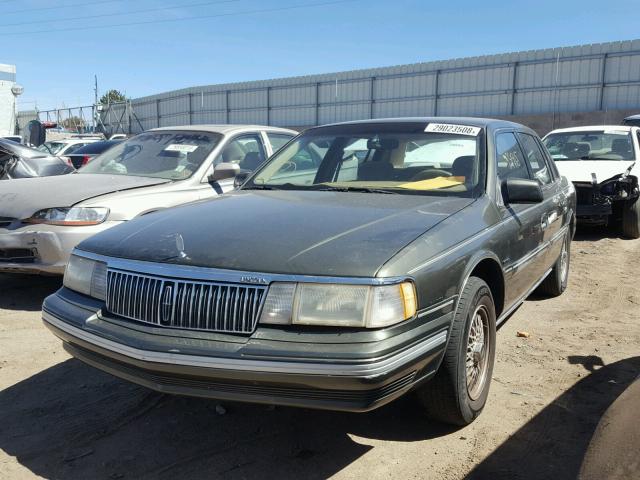 1LNCM9845MY672460 - 1991 LINCOLN CONTINENTA GREEN photo 2