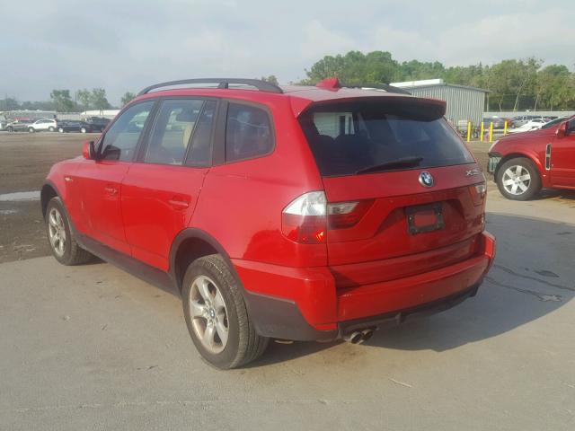 WBXPC93467WF12044 - 2007 BMW X3 3.0SI RED photo 3