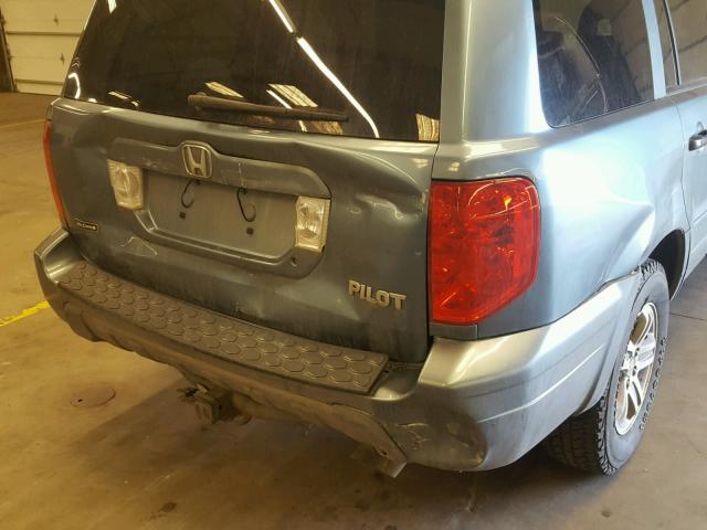 2HKYF18765H551147 - 2005 HONDA PILOT EXL GREEN photo 9