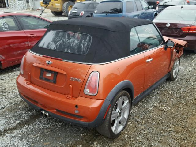 WMWRH33495TF82282 - 2005 MINI COOPER S ORANGE photo 4