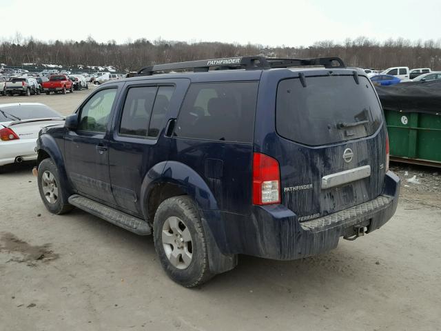 5N1AR18W27C609653 - 2007 NISSAN PATHFINDER BLUE photo 3