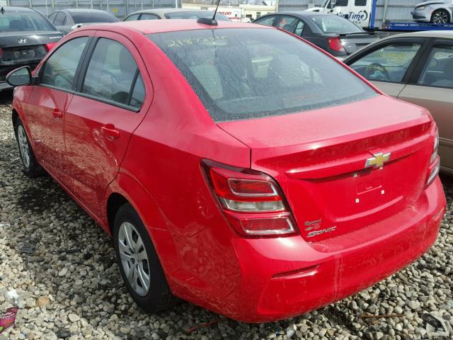 1G1JB5SH2H4119485 - 2017 CHEVROLET SONIC LS RED photo 3