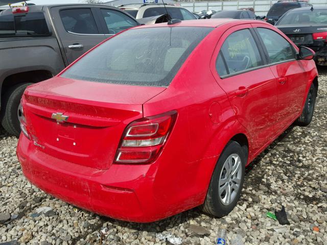 1G1JB5SH2H4119485 - 2017 CHEVROLET SONIC LS RED photo 4