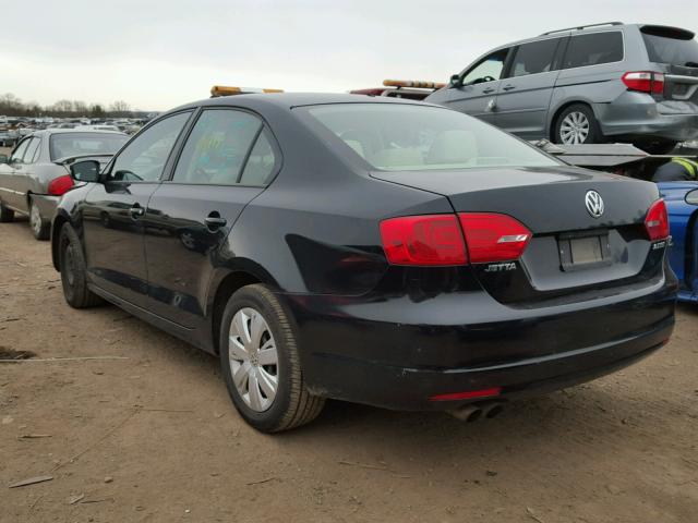 3VWDZ7AJ9BM371632 - 2011 VOLKSWAGEN JETTA SE BLACK photo 3