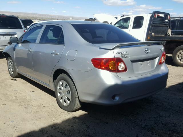 1NXBU4EE2AZ235126 - 2010 TOYOTA COROLLA BA SILVER photo 3