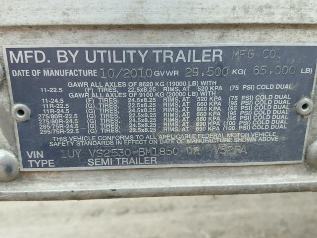 1UYVS2530BM185002 - 2011 CHALET TRAILER 白色 照片 10