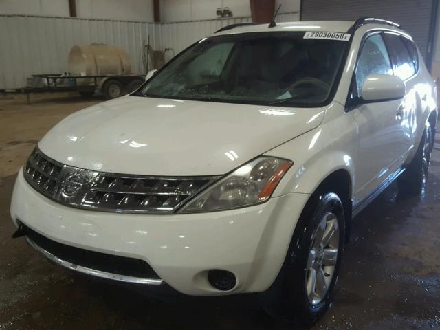 JN8AZ08W07W628140 - 2007 NISSAN MURANO SL WHITE photo 2