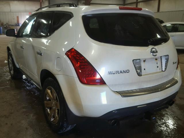 JN8AZ08W07W628140 - 2007 NISSAN MURANO SL WHITE photo 3