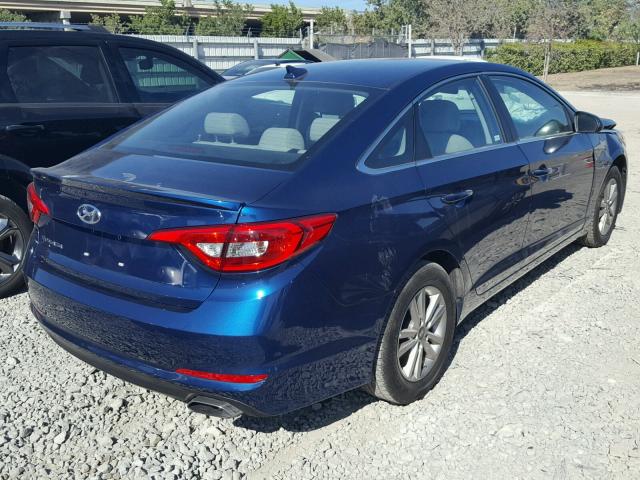 5NPE24AF6HH540350 - 2017 HYUNDAI SONATA SE BLUE photo 4