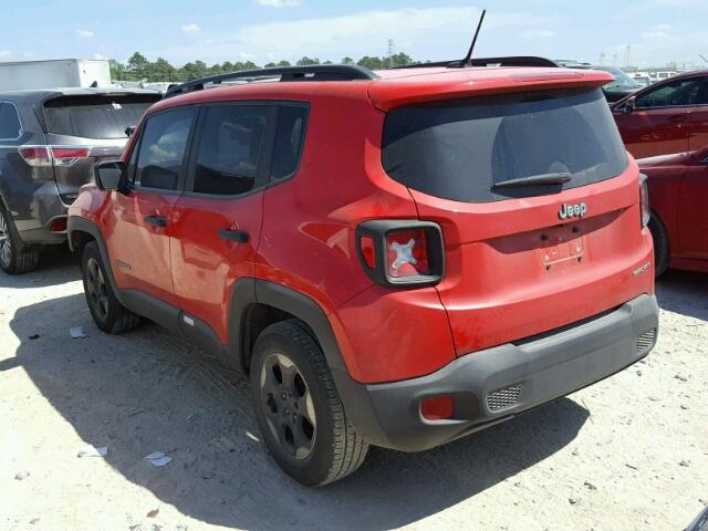 ZACCJAAB7HPE67230 - 2017 JEEP RENEGADE S RED photo 3