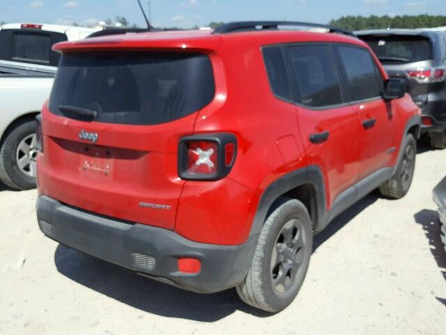 ZACCJAAB7HPE67230 - 2017 JEEP RENEGADE S RED photo 4