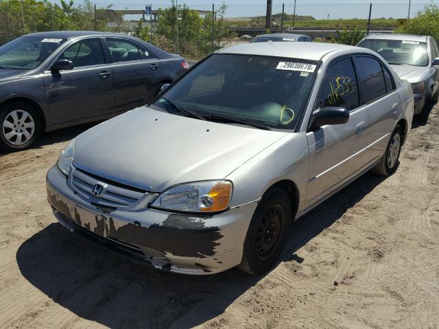 2HGES16512H611504 - 2002 HONDA CIVIC LX SILVER photo 2