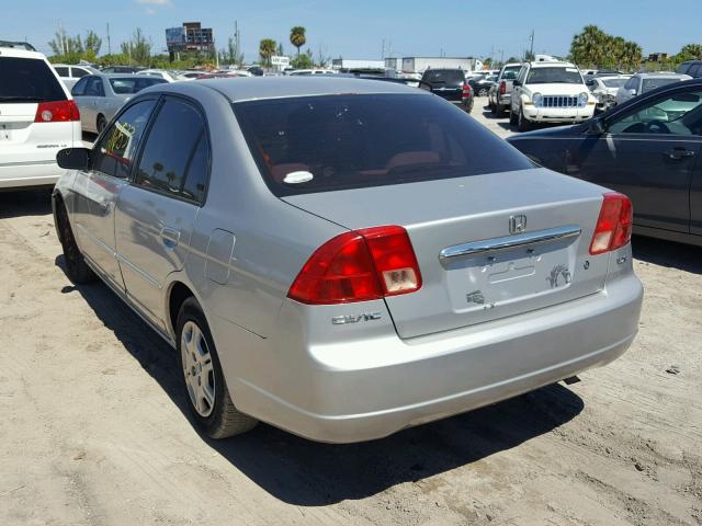 2HGES16512H611504 - 2002 HONDA CIVIC LX SILVER photo 3