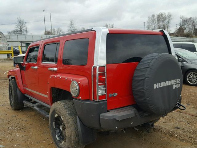 5GTDN13E878220569 - 2007 HUMMER H3 RED photo 3