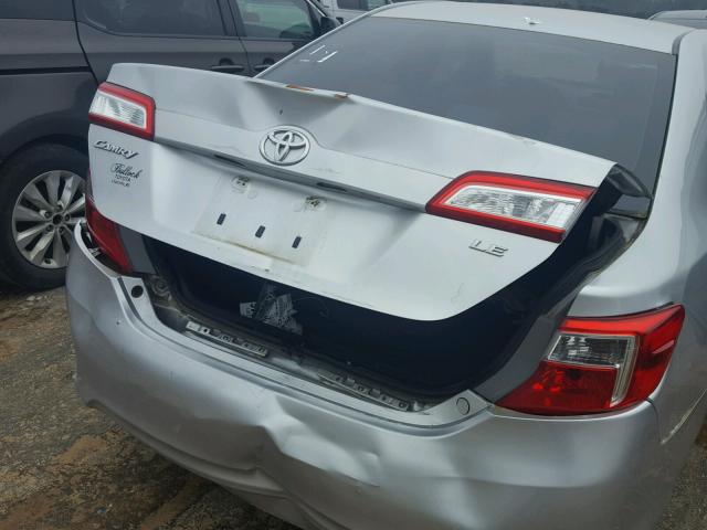 4T4BF1FK4CR181253 - 2012 TOYOTA CAMRY BASE SILVER photo 9