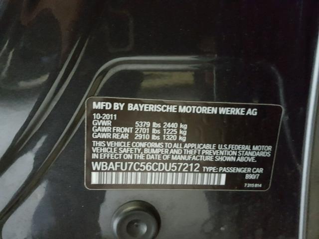 WBAFU7C56CDU57212 - 2012 BMW 535 XI Սև լուսանկար 10