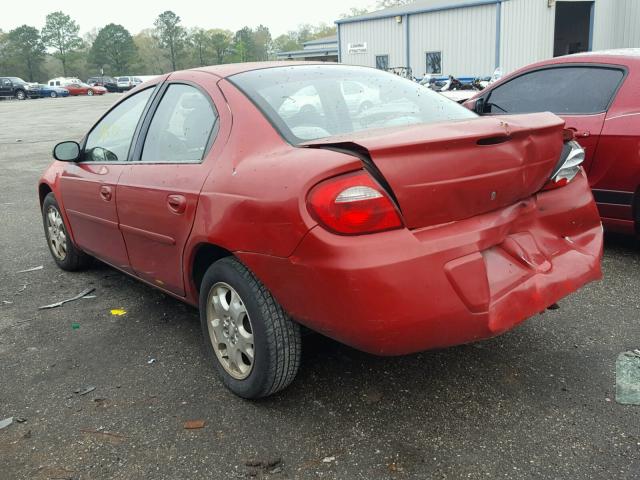 1B3ES56C94D622336 - 2004 DODGE NEON SXT RED photo 3